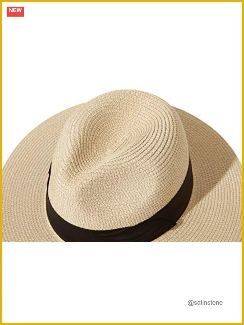 Women Paper Straw Fedora Sun Hat UPF50+ Foldable